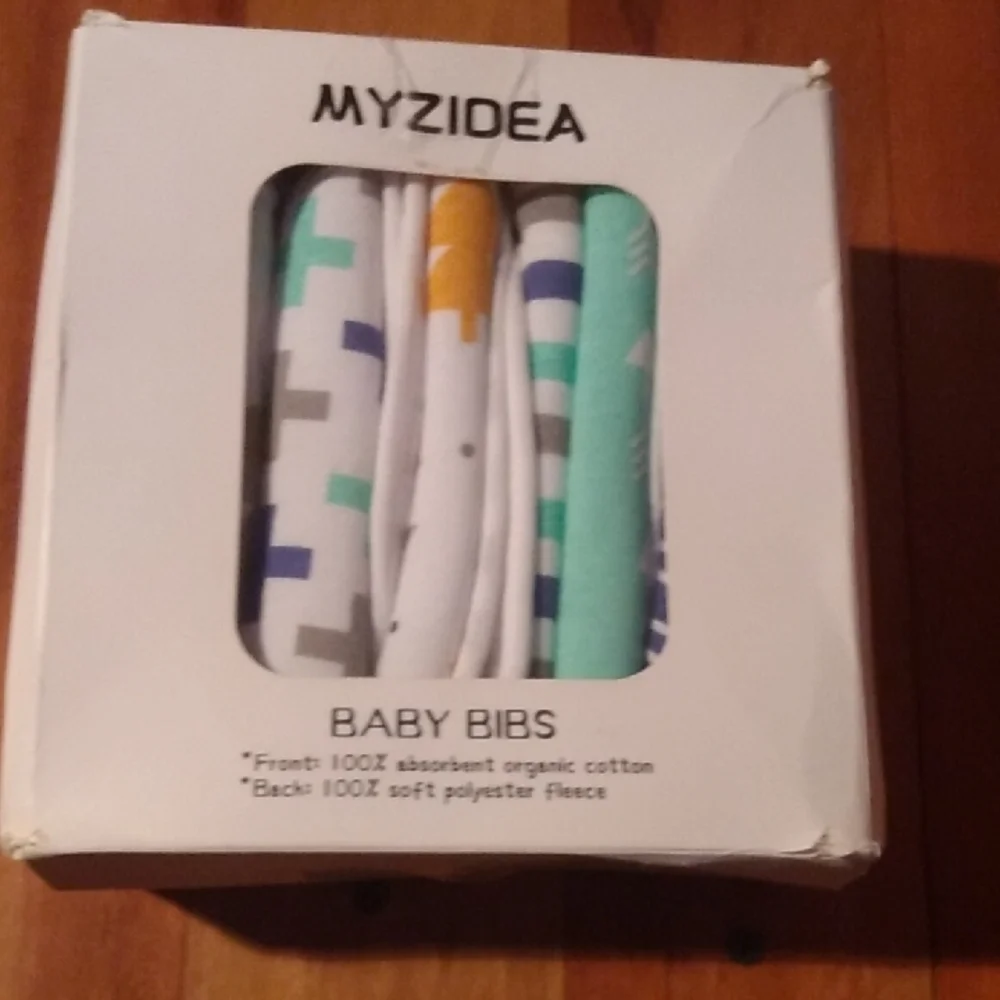 Brand New, MYZIDEA Baby, Set of 8 Natural, Organic Cotton Bandana Drool Bibs